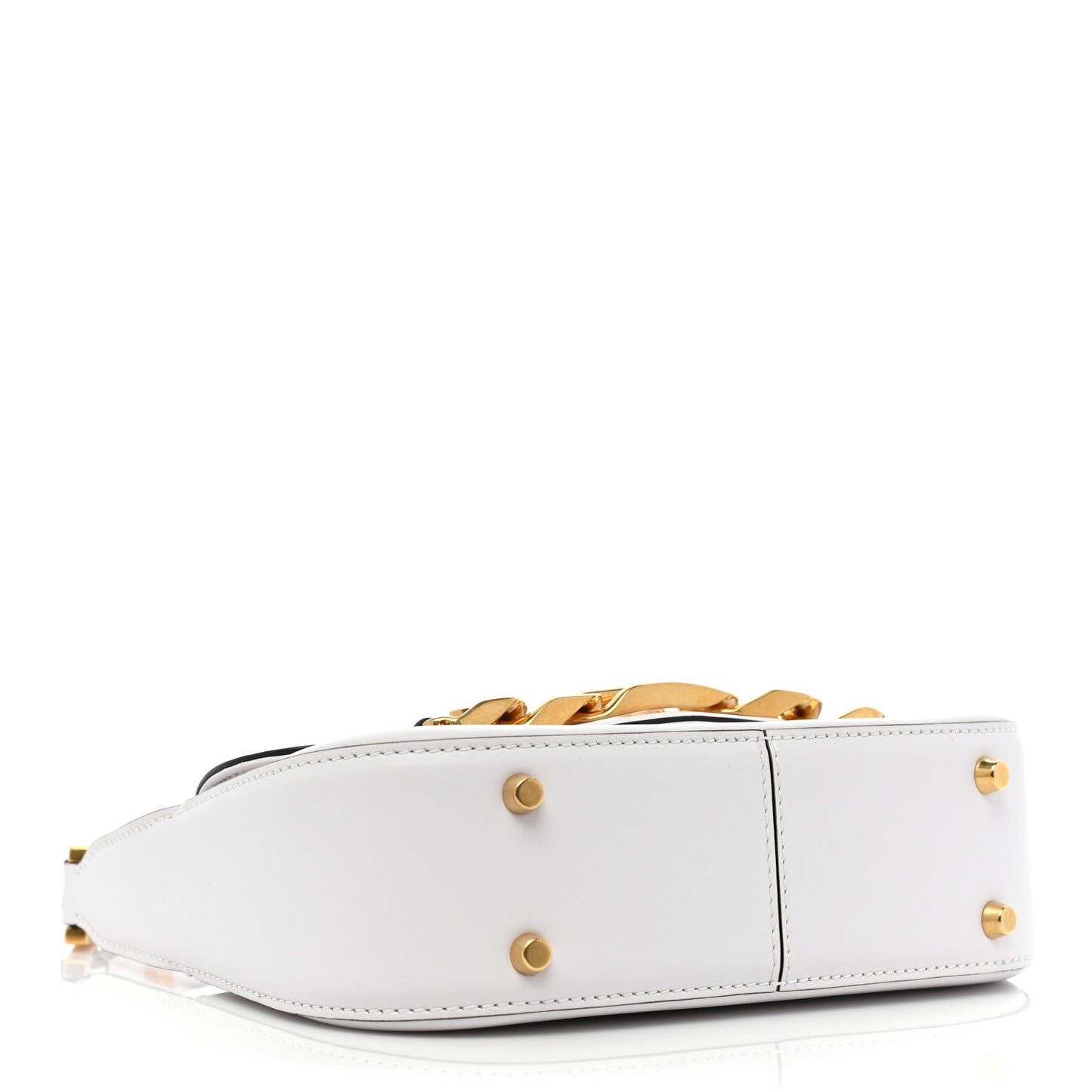 Calfskin Small Vlogo Chain Shoulder Bag Optic White
