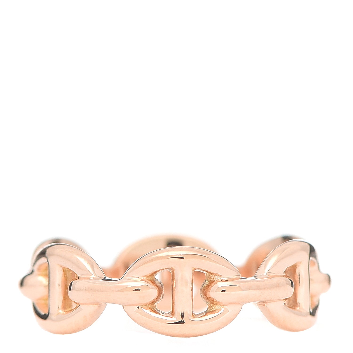 Hermes 18K Rose Gold PM Chaine D'Ancre Enchainee Ring 51 5.75 3 of 5