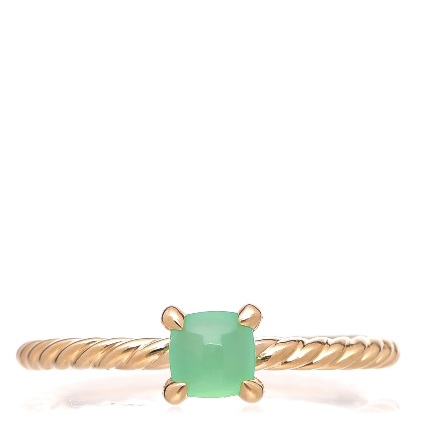 18K Yellow Gold Chrysoprase 4mm Chatelaine Kid's Ring 47 4