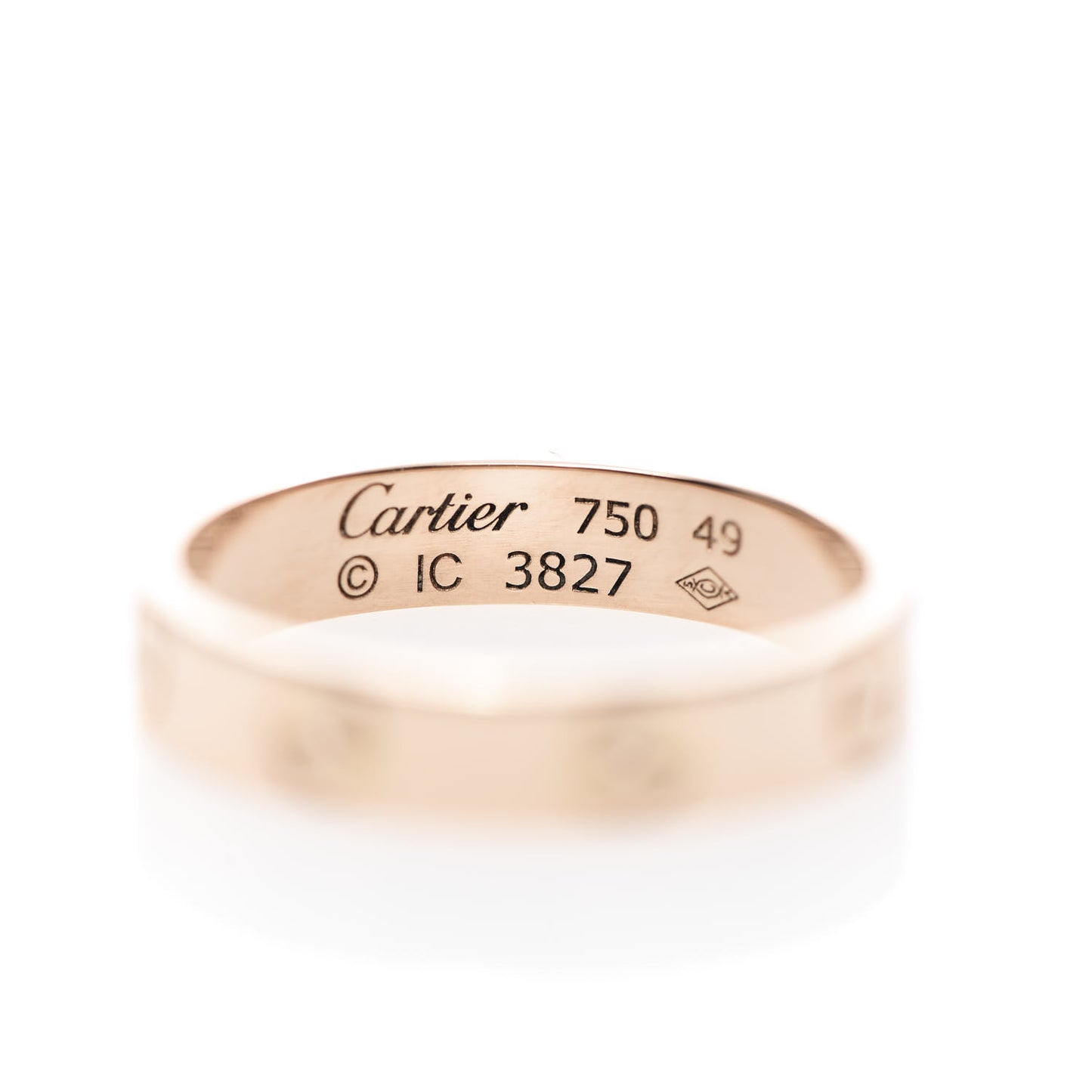 18K Pink Gold 3.5mm LOVE Wedding Band Ring 49 5