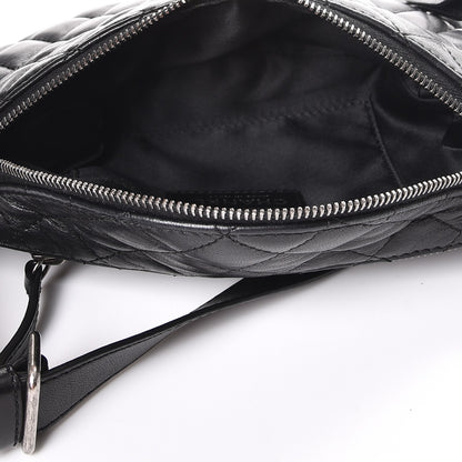 Chanel Lambskin Quilted Banane Waist Bag Fanny Pack Black 5 of 12