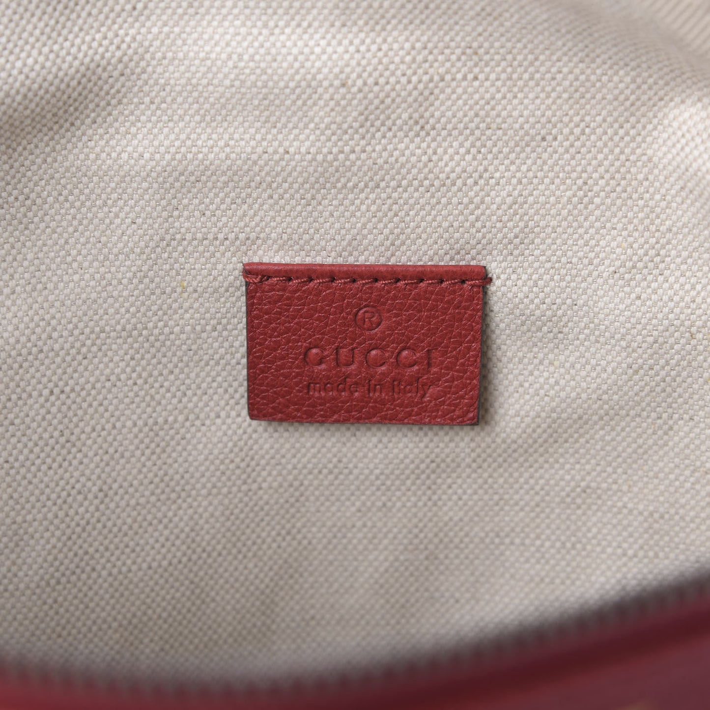 Grained Calfskin Logo Belt Bag Hibiscus Red