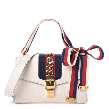 Gucci Calfskin Small Sylvie Shoulder Bag Off White 1 of 14