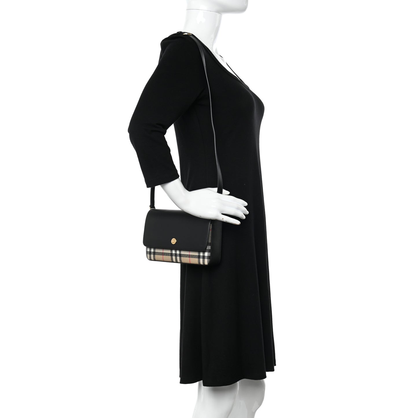 Calfskin Vintage Check New Hampshire Bag Black