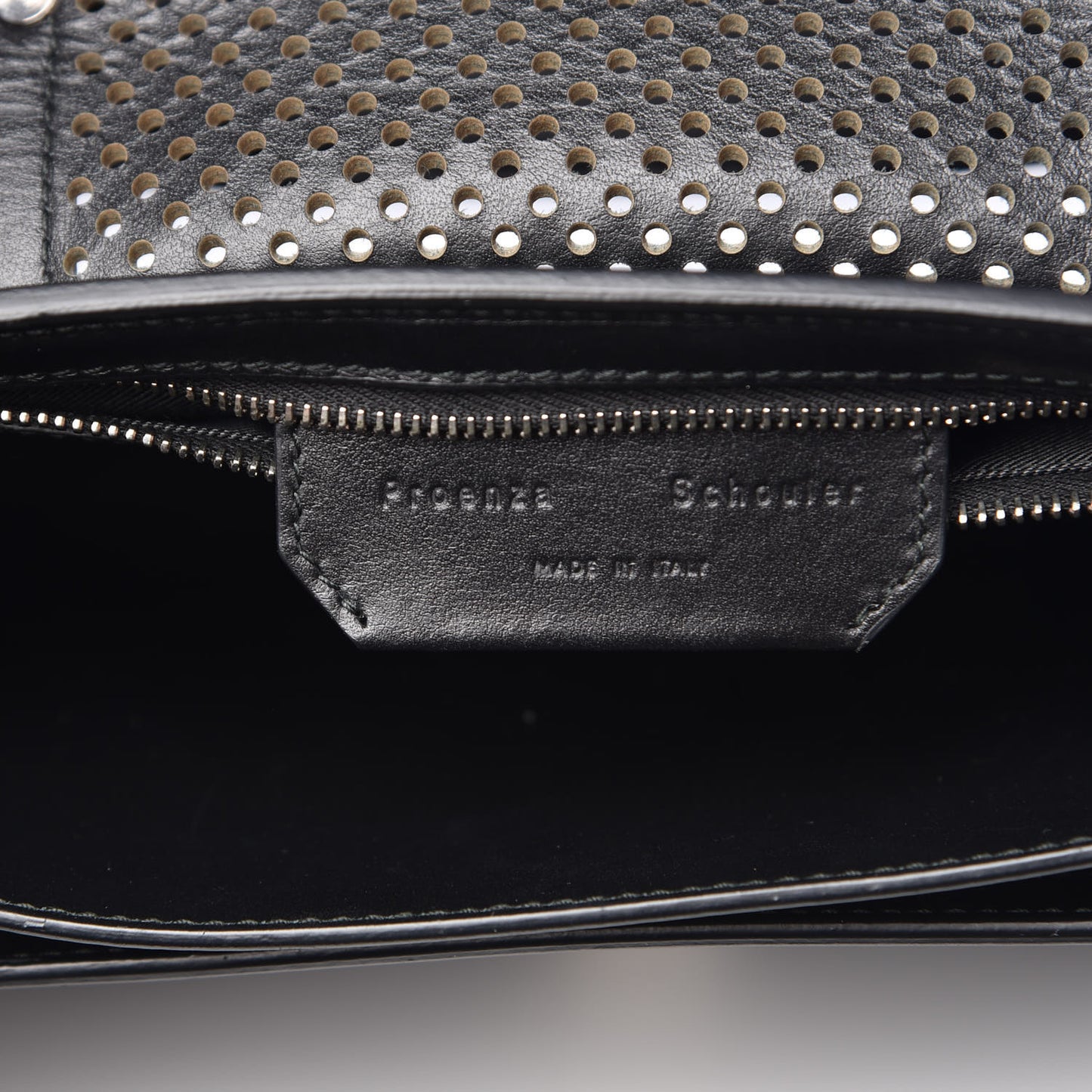 Lambskin Perforated Tiny PS1 Satchel Black