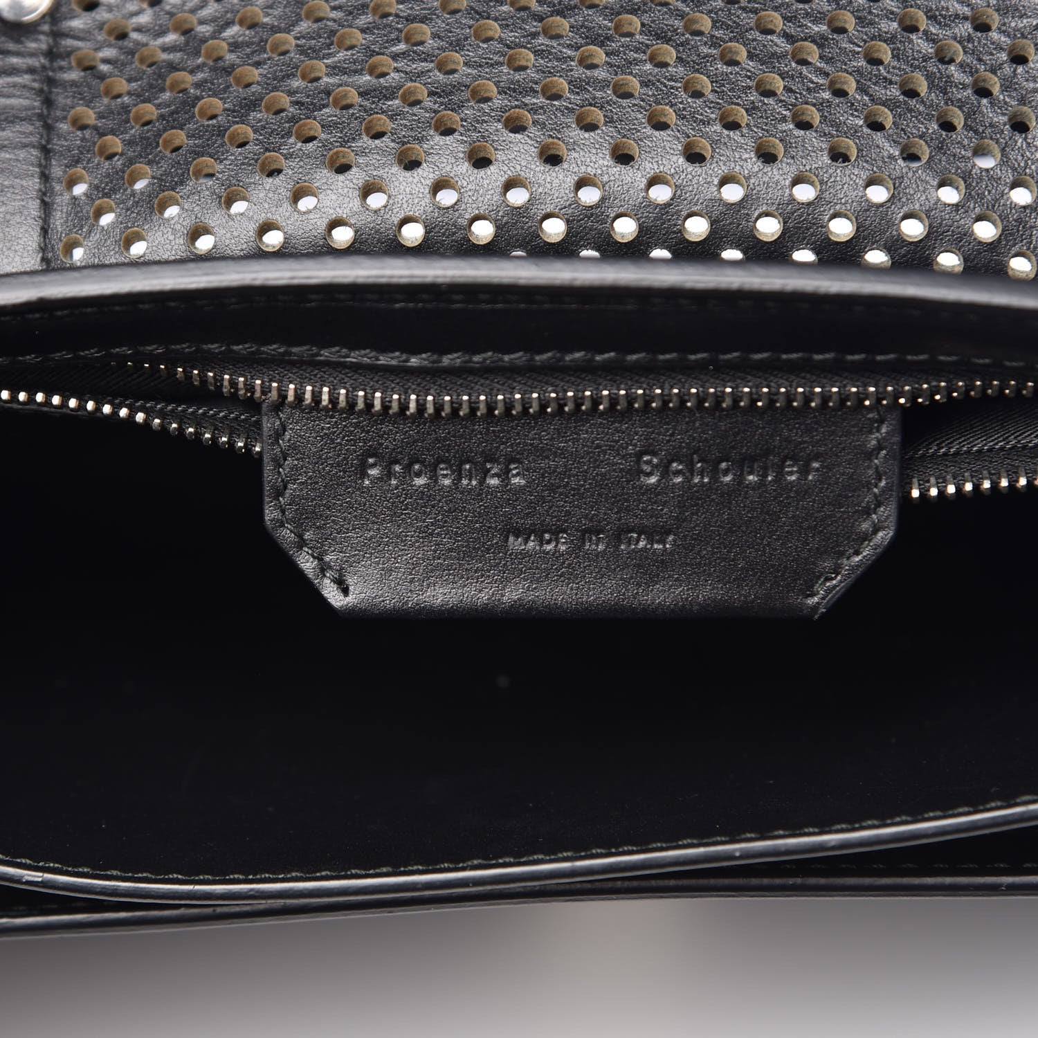 Proenza Schouler Lambskin Perforated Tiny PS1 Satchel Black 6 of 9