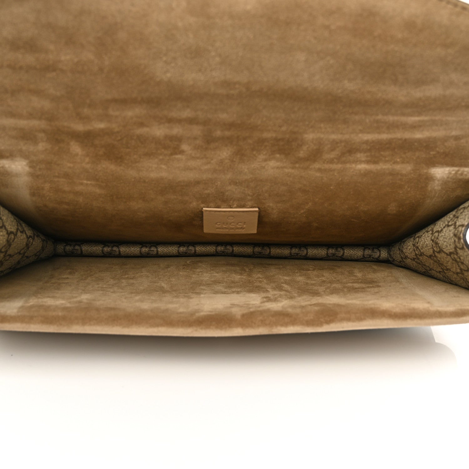 Gucci GG Supreme Monogram Suede Dionysus Clutch Beige Taupe 5 of 9