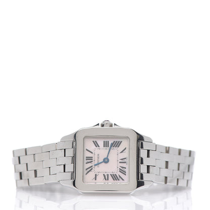 Cartier Stainless Steel Pink Mother of Pearl 20mm Santos Demoiselle Quartz Watch 3 of 8