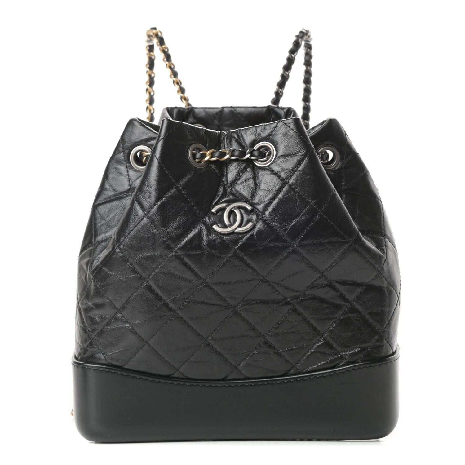 Chanel Aged Calfskin Quilted Small Gabrielle Backpack Black 1 of 11