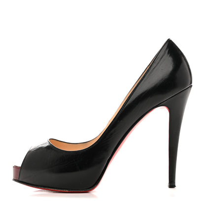 Christian Louboutin Kid Very Prive 120 Pumps 39 Black Red 1 of 9