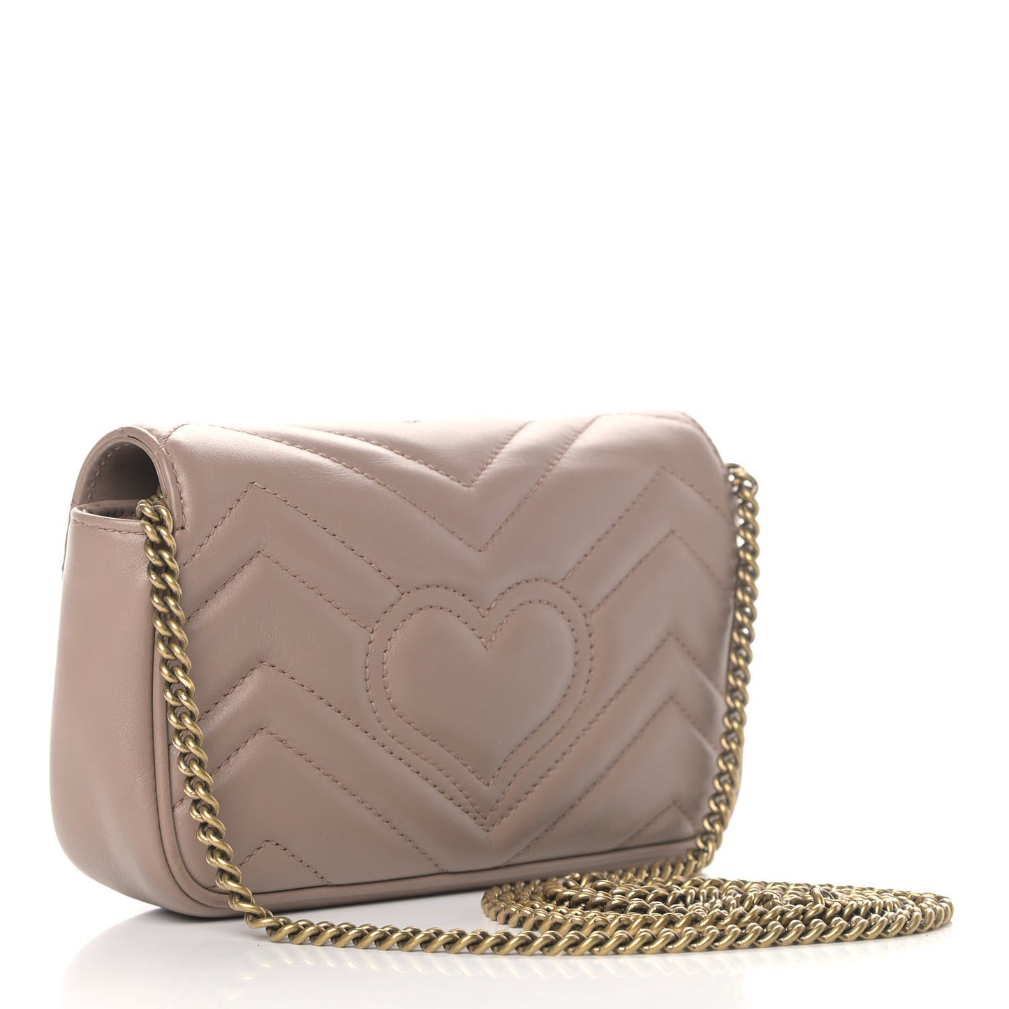 Calfskin Matelasse Super Mini GG Marmont Shoulder Bag Porcelain Rose