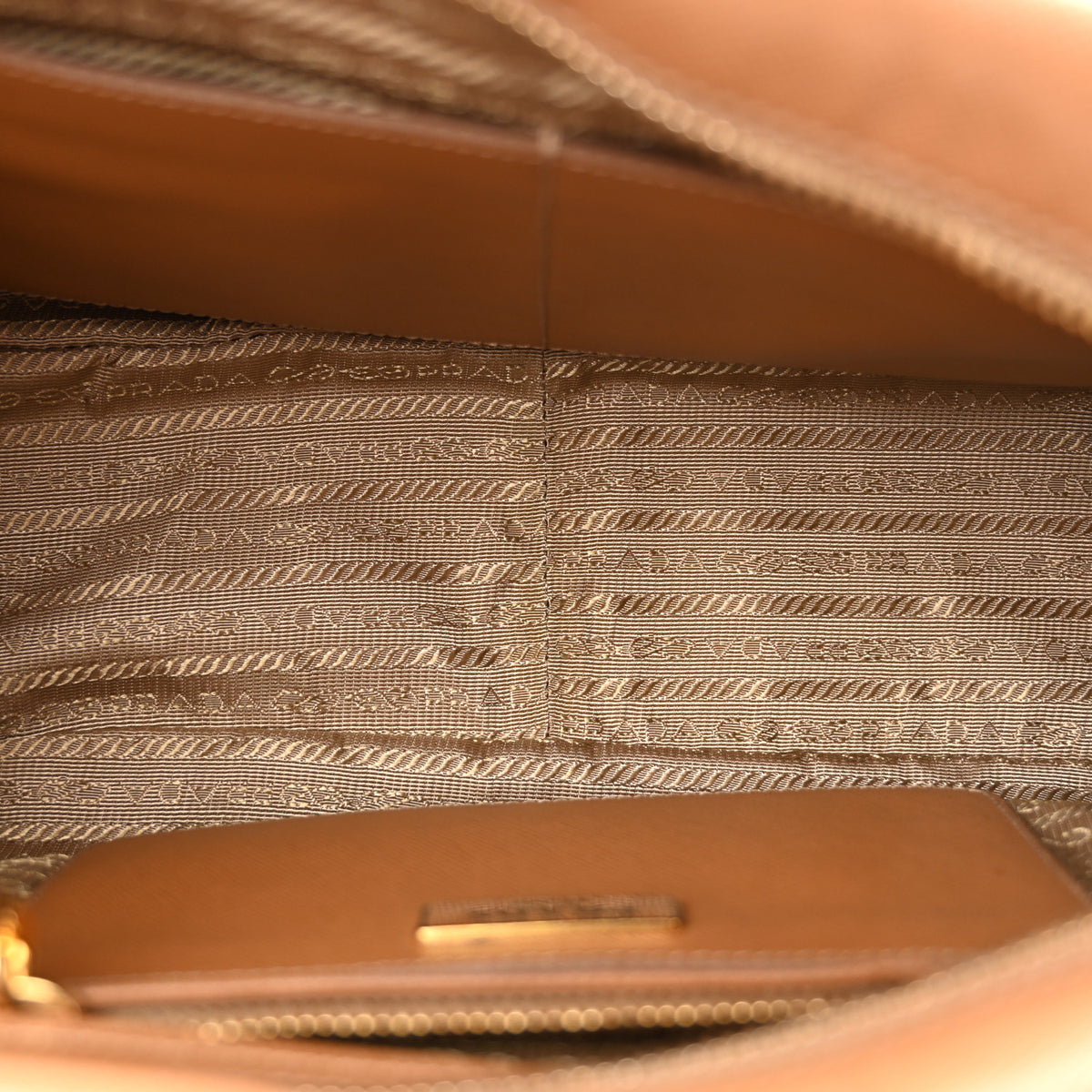 Prada Saffiano Lux Bauletto Caramel 5 of 12