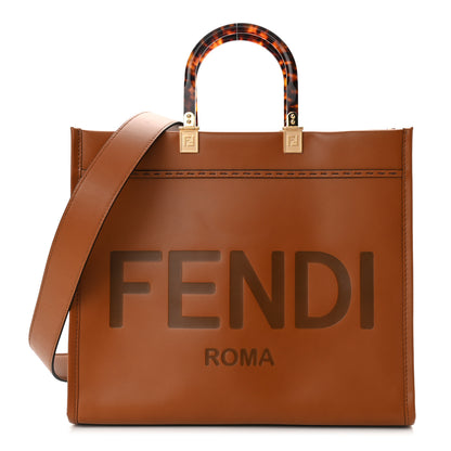 Fendi Vitello King Plexiglass Medium Fendi Sunshine Shopper Tote Cuoio 1 of 11