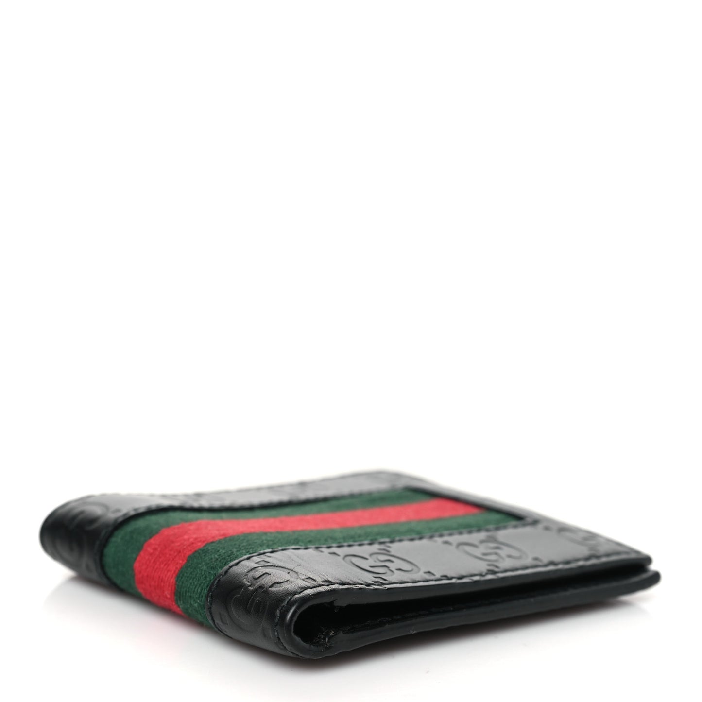 Guccissima Signature Web New Web Bi-Fold Wallet Black