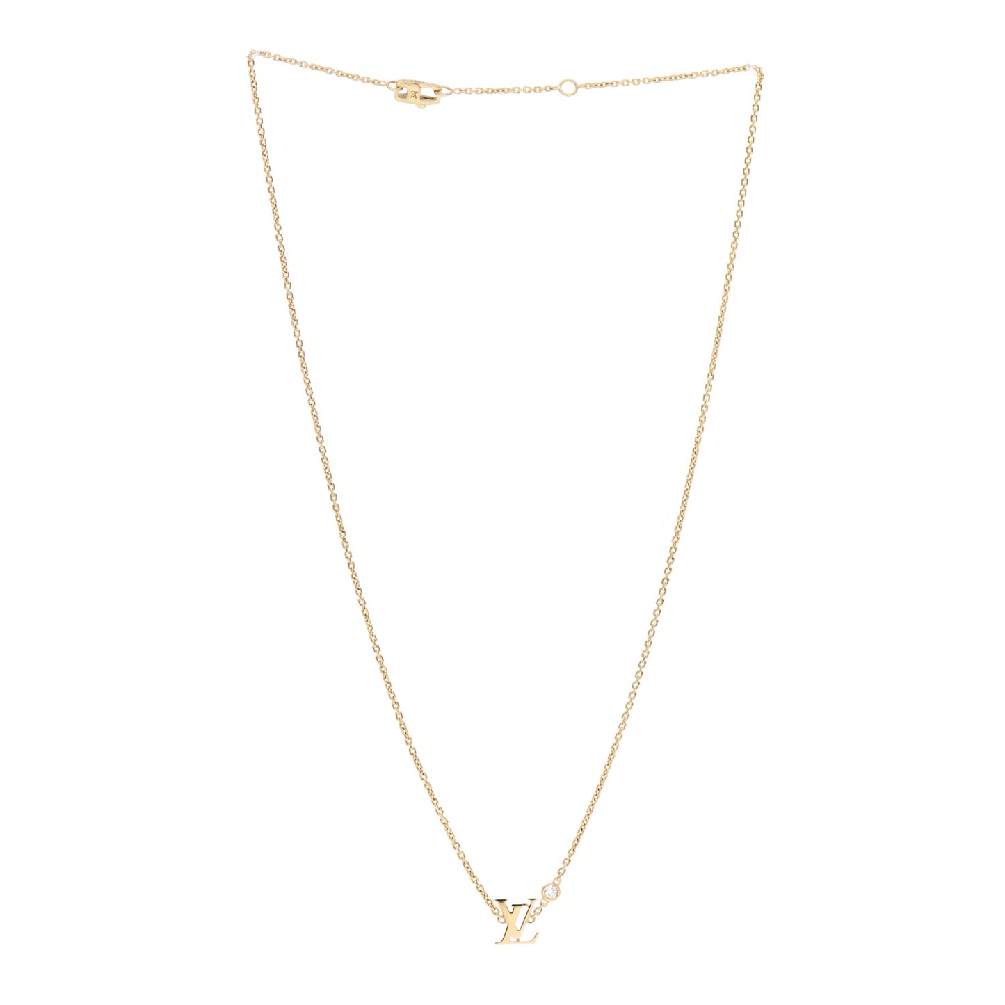 18K Yellow Gold Diamond Idylle Blossom LV Pendant Necklace