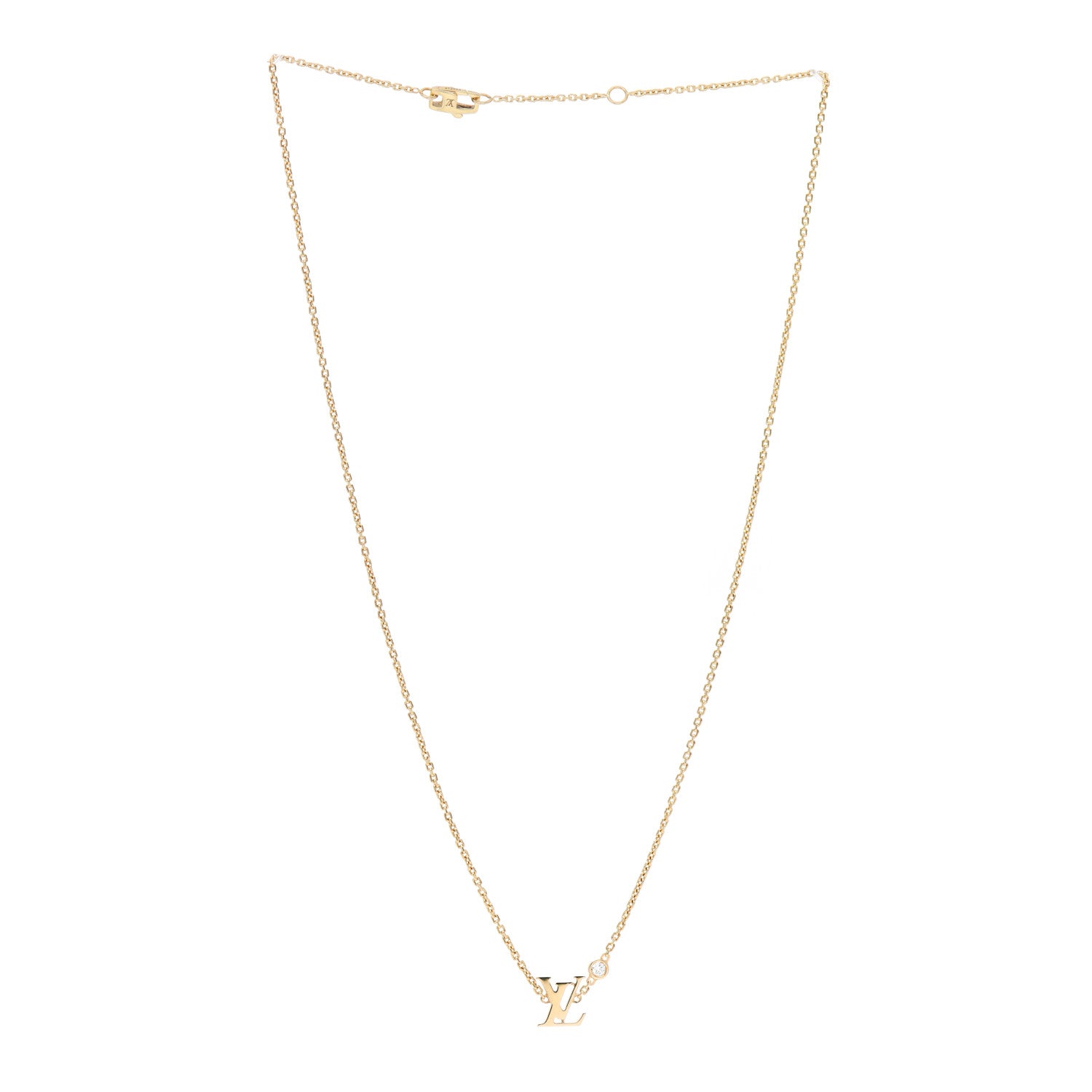 Louis Vuitton 18K Yellow Gold Diamond Idylle Blossom LV Pendant Necklace 3 of 5