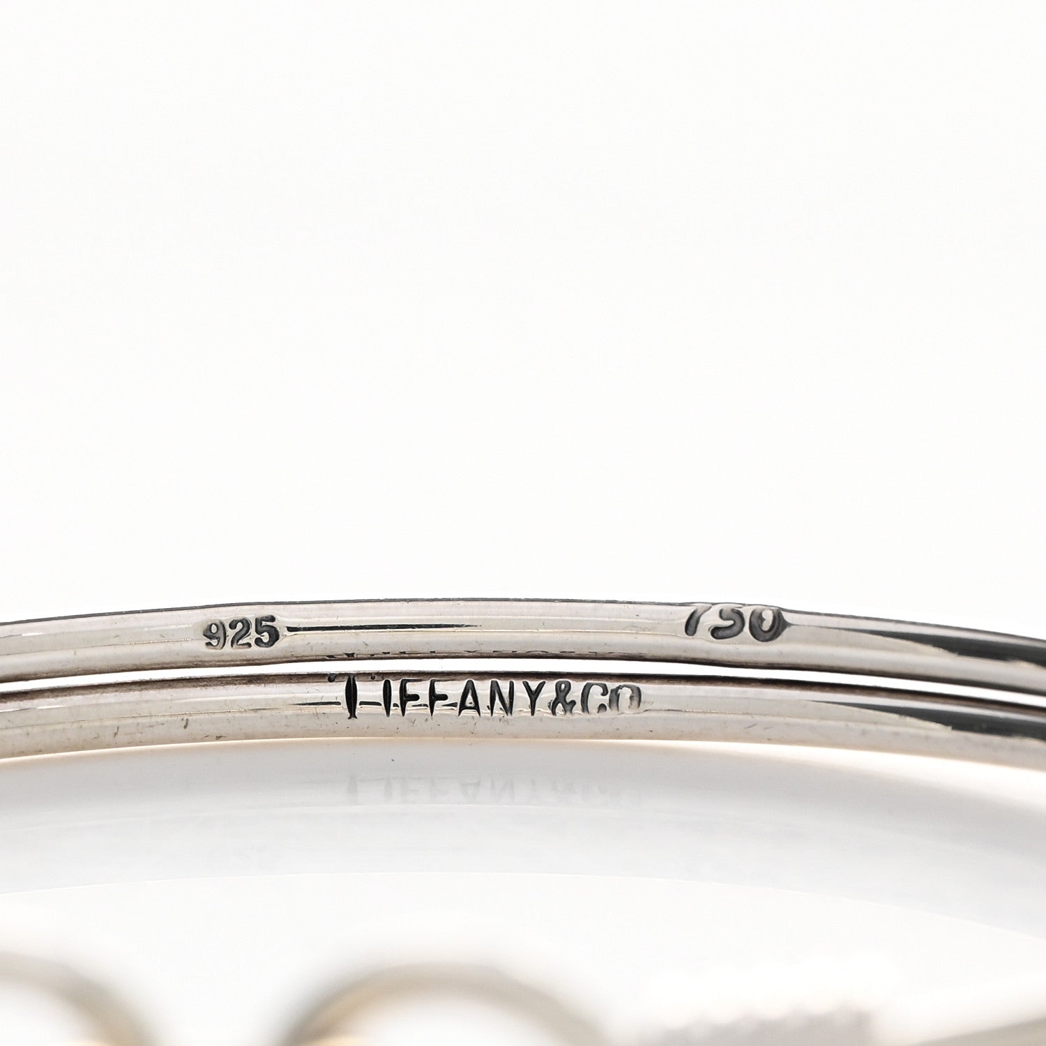 Tiffany Sterling Silver 18K Yellow Gold Double Hook Eye Bangle Bracelet 3 of 3