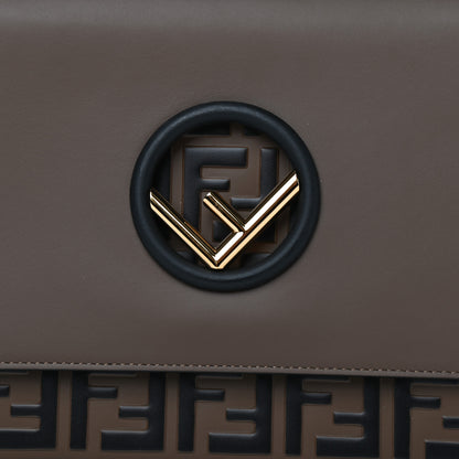 Fendi Vitello Century F is Fendi Bi-Color FF 1974 Embossed Kan I Shoulder Bag Maya Black 12 of 12