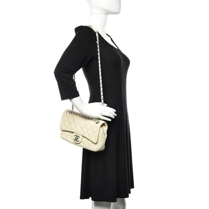 Chanel Caviar Quilted Medium Easy Flap Dark White 2 of 18