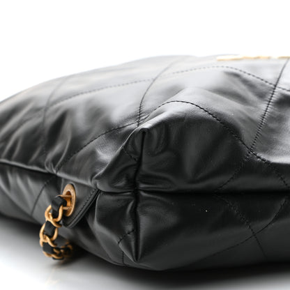 Chanel Shiny Calfskin Quilted Chanel 22 Backpack Black 9 of 10