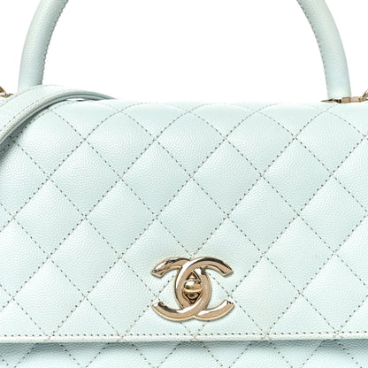 Chanel Caviar Quilted Small Coco Handle Flap Light Blue 7 of 9