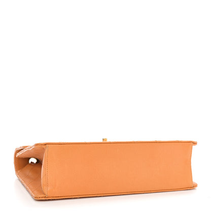 Chanel Caviar Stitched Jumbo Single Flap Orange 4 of 12