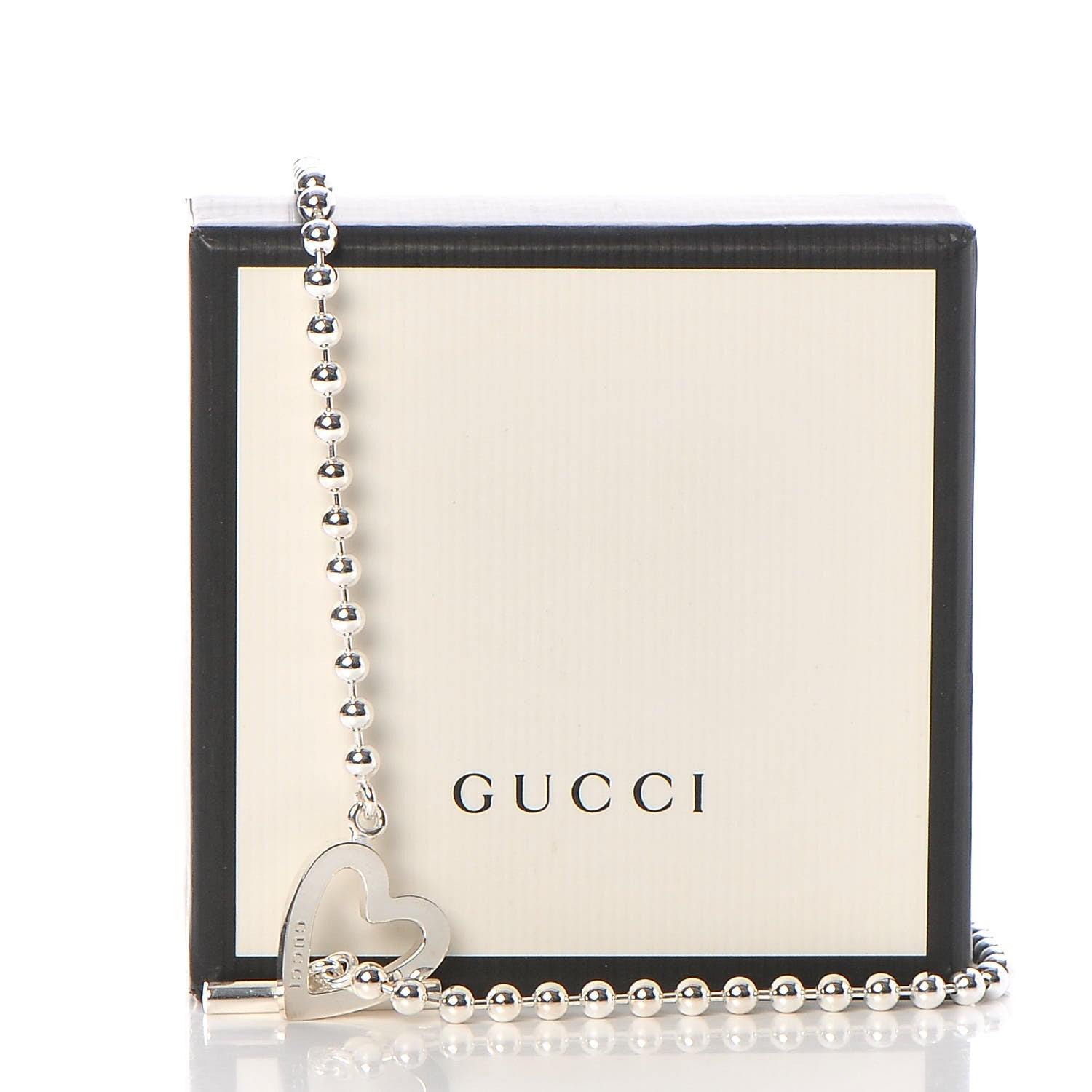 Gucci Sterling Silver Heart Toggle Necklace 6 of 6