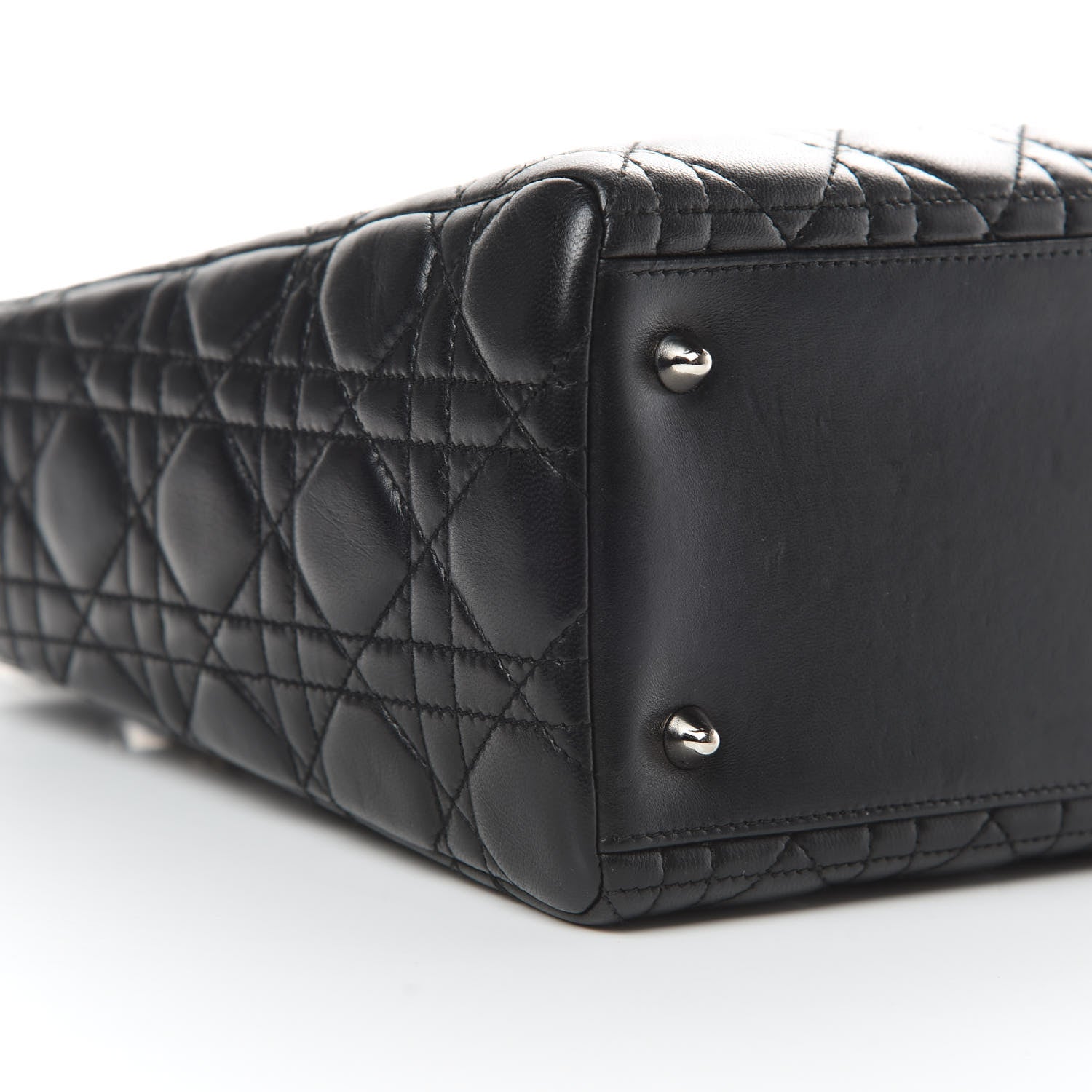 Christian Dior Lambskin Cannage Medium Lady Dior Black 9 of 14