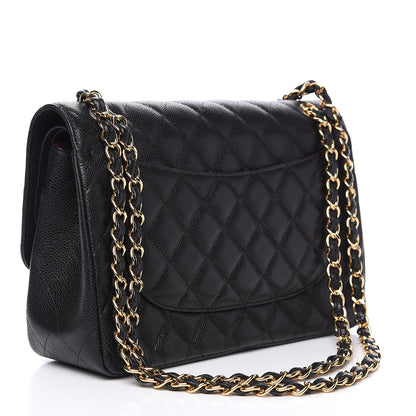 Chanel Caviar Quilted Jumbo Double Flap Black 2 of 9