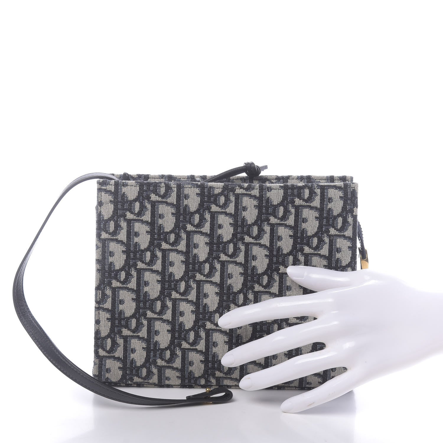 Christian Dior Oblique Zipped Pouch Clutch Blue 2 of 10