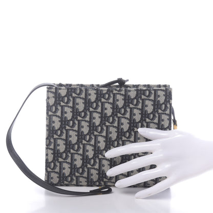 Christian Dior Oblique Zipped Pouch Clutch Blue 2 of 10