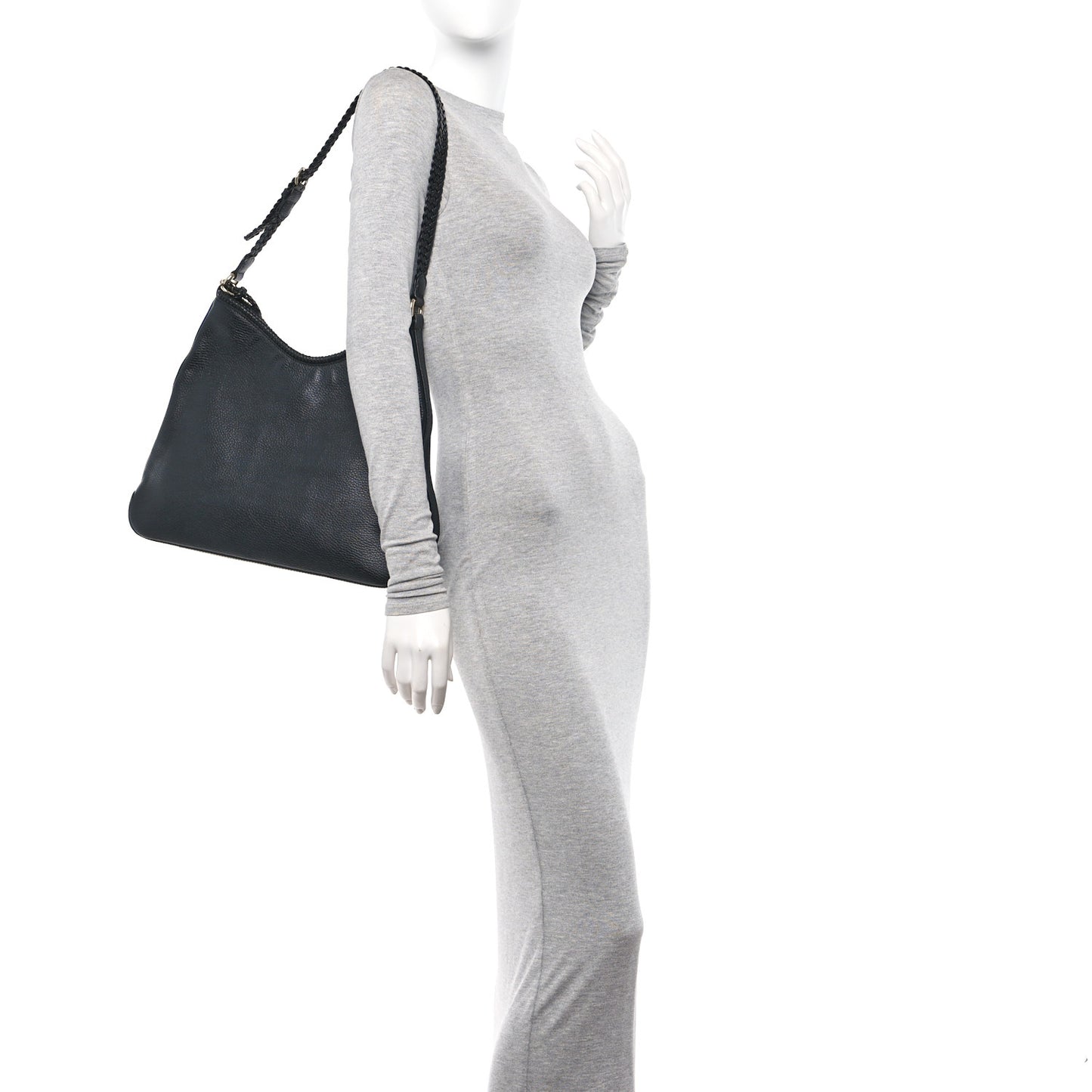 Pebbled Calfskin Medium Marrakech Hobo Black