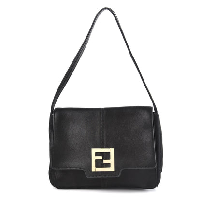 Fendi Metallic Nubuck Shoulder Bag Black 1 of 12