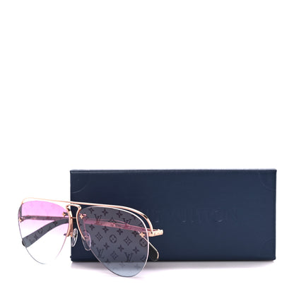 Louis Vuitton Monogram Grease Sunglasses Z1280W Gold 8 of 8
