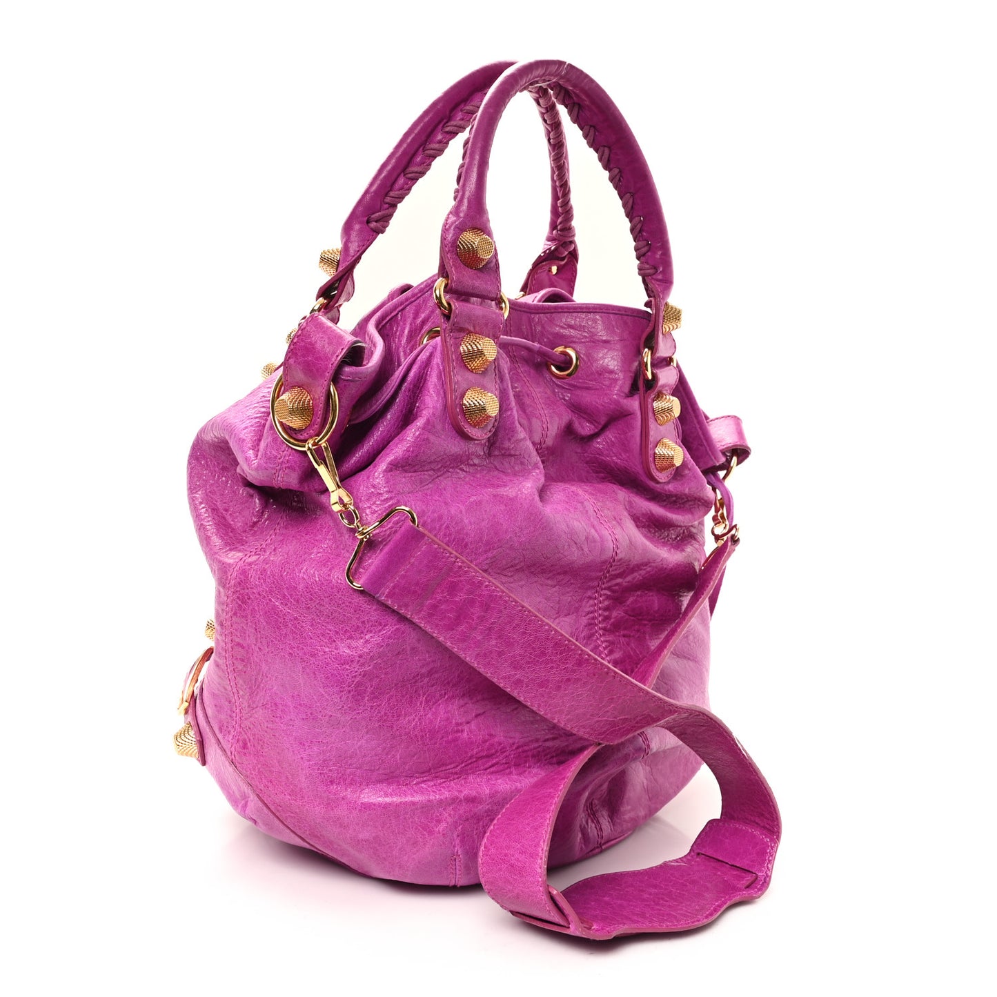 Agneau Giant 21 Gold Hardware Pompon Magenta
