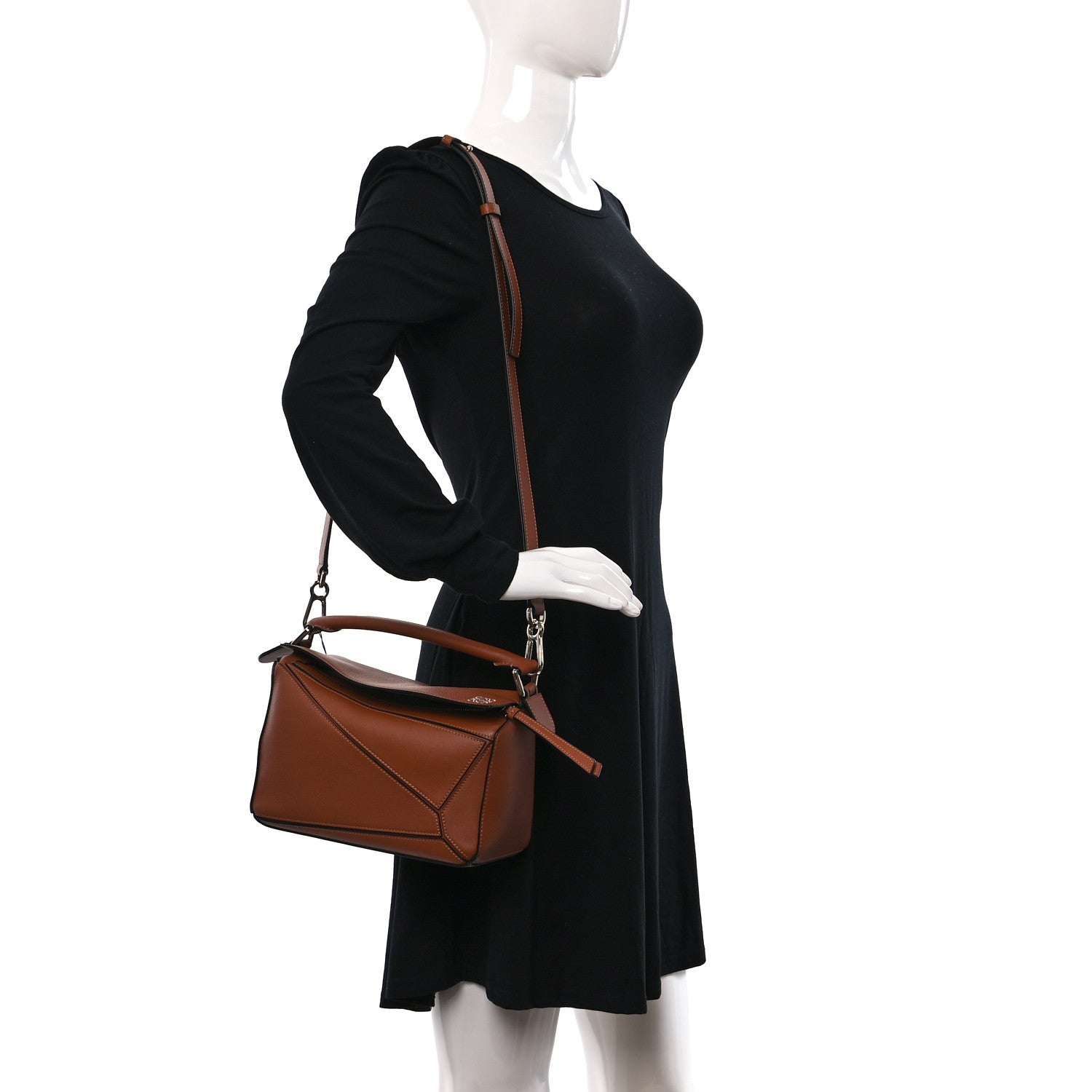 Loewe Calfskin Small Puzzle Bag Tan 2 of 11