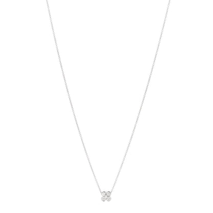 Tiffany Platinum Diamond .20ctw Flower Pendant Necklace 1 of 6
