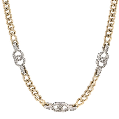 Chanel Crystal CC Chain Links Choker Necklace Gold 1 of 6
