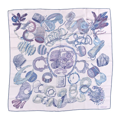 Hermes Silk Bracelets de Lumière Scarf 90 Lilas Parme Blue 1 of 6