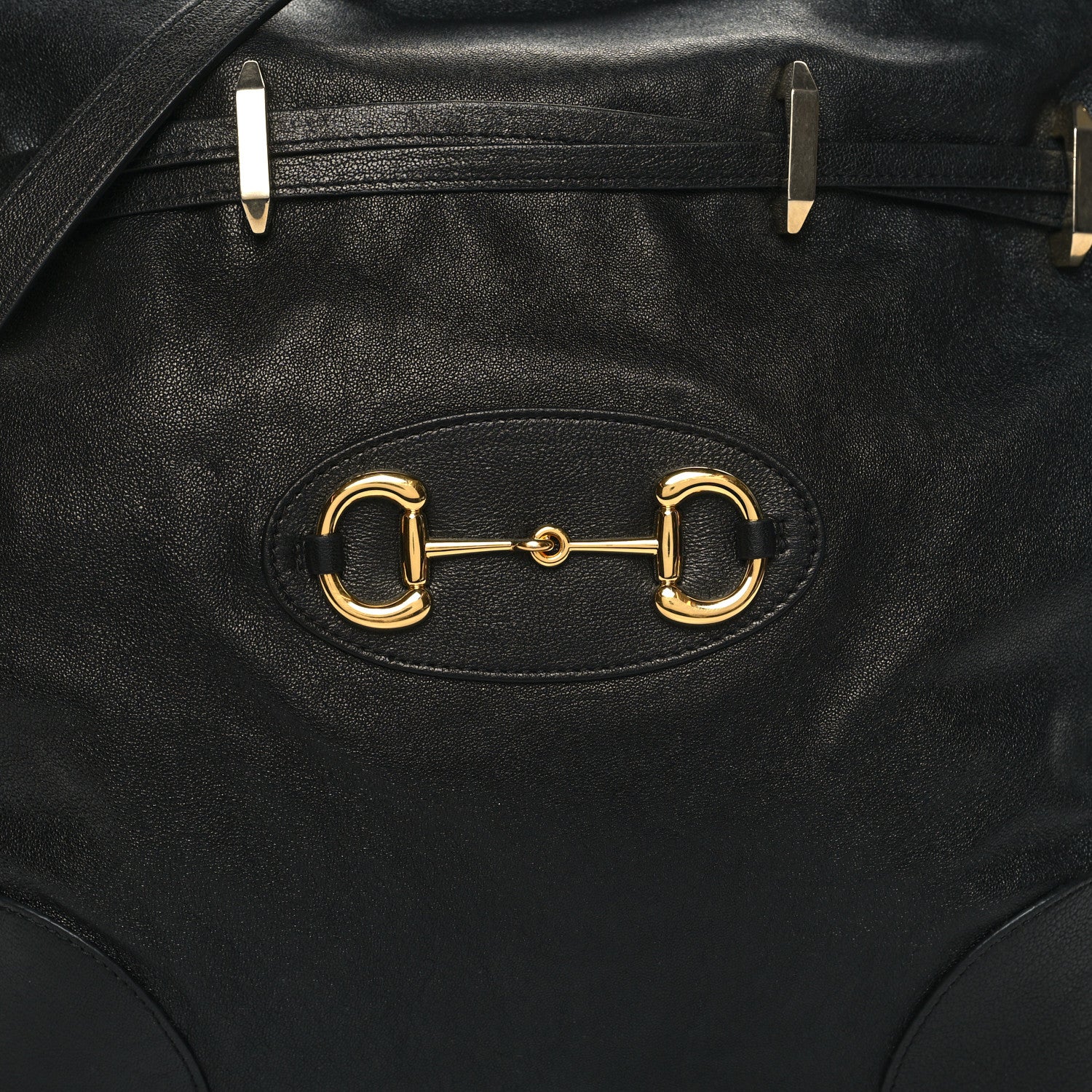 Gucci Sakai Calfskin Horsebit 1955 Cinch Top Messenger Bag Black 8 of 10