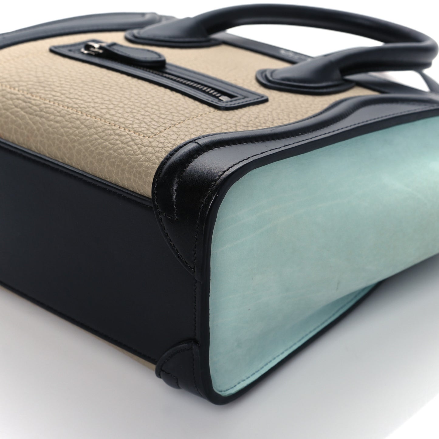Drummed Calfskin Nano Tri-Color Luggage Antarctic