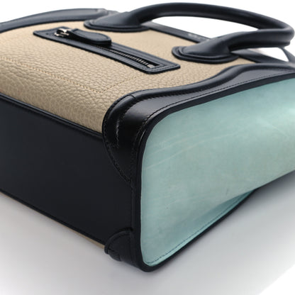 Celine Drummed Calfskin Nano Tri-Color Luggage Antarctic 10 of 11