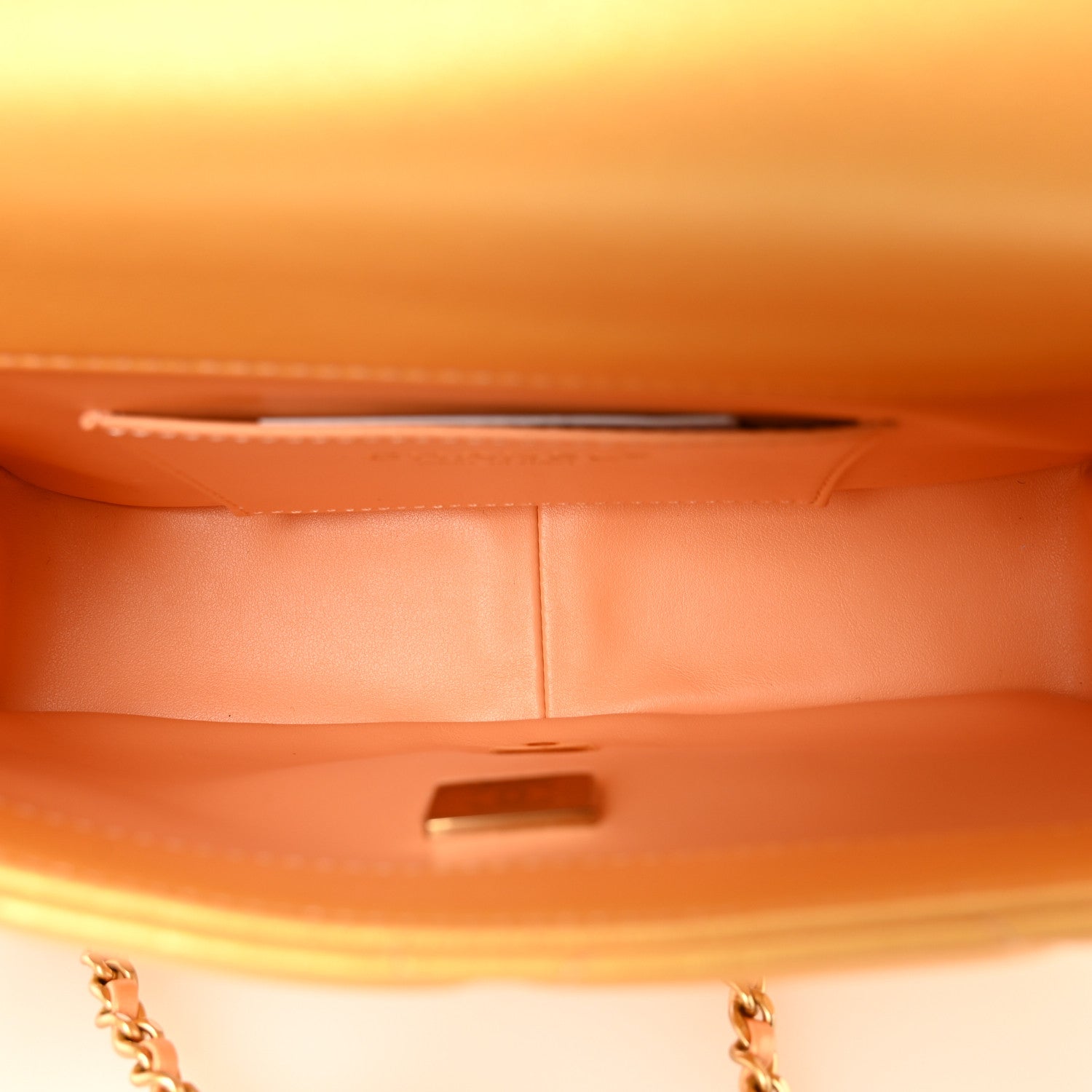Chanel Pearly Lambskin Quilted Pearl Small Flap Orange 5 of 11