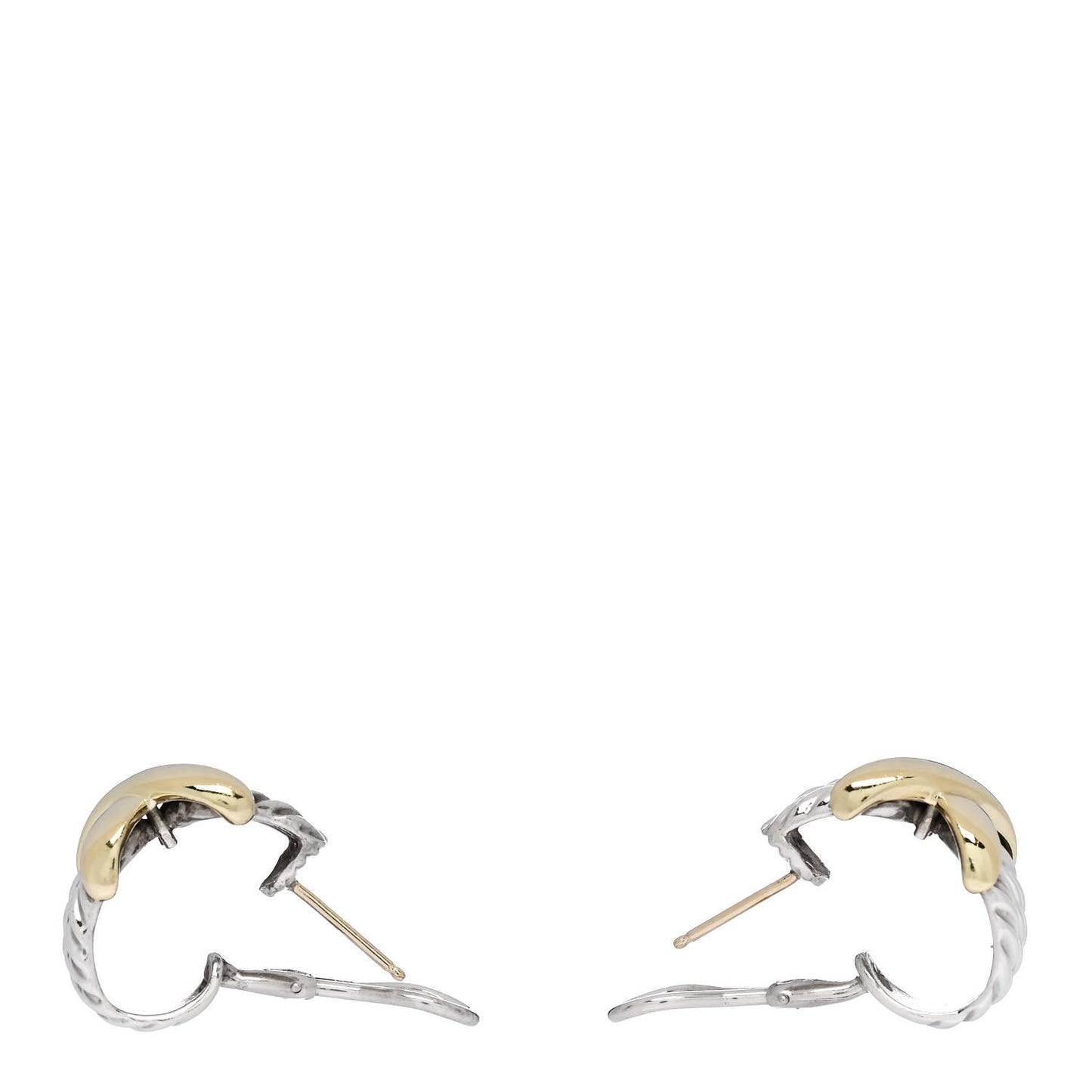 Sterling Silver 14K Yellow Gold Cable Classics X Earrings