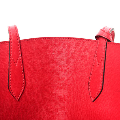 Burberry Grainy Calfskin Haymarket Check Medium Reversible Tote Red 20 of 23