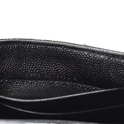Saint Laurent Grain De Poudre Matelasse Chevron Small Monogram Envelope Wallet Black 7 of 7