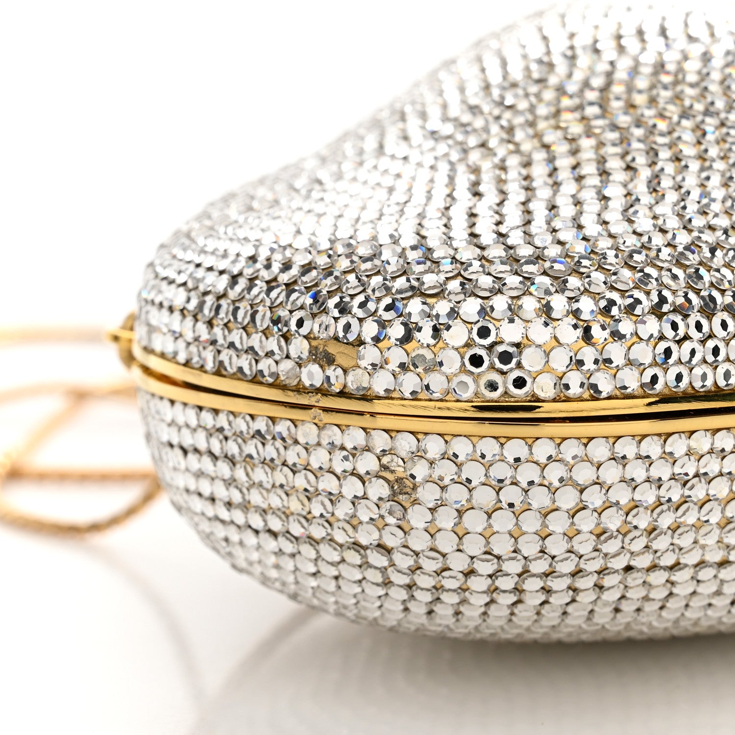 Judith Leiber Swarovski Crystal Minaudiere Clutch Silver 11 of 12