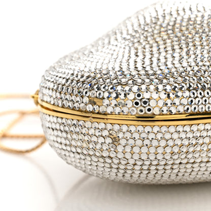 Judith Leiber Swarovski Crystal Minaudiere Clutch Silver 11 of 12