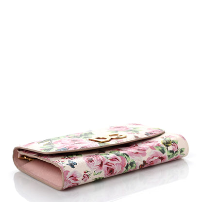 Dolce & Gabbana Dauphine Rose Print Wallet On Chain Pink 4 of 8