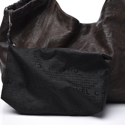 Chanel Distressed Caviar XL Coco Cabas Brown 10 of 14